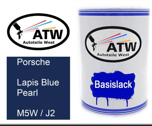 Porsche, Lapis Blue Pearl, M5W / J2: 500ml Lackdose, von ATW Autoteile West.